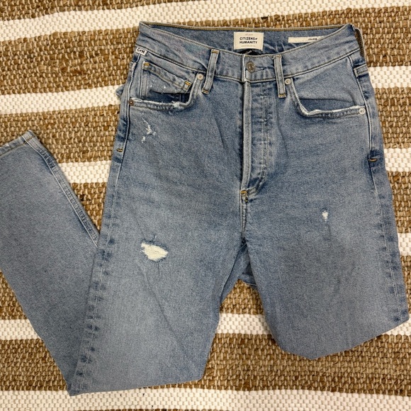Citizens of Humanity Jolene High Rise Vintage Slim Jeans Distressed Sz 24 - Picture 4 of 8